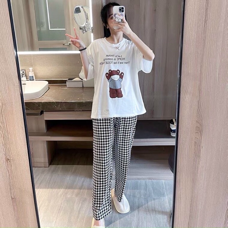 Đồ Bộ Mặc ở Nhà Bộ Đồ Ngủ Nữ Quần Dài Pijama Thun Lạnh Đẹp [CODE 45-48] Freesize Từ 45-55Kg - BB REAL