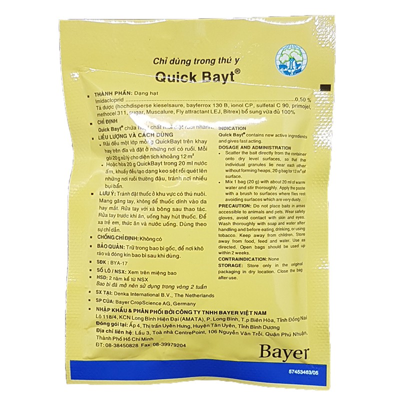 [Mã HCMST5 giảm 10K đơn 99K] Bã diệt ruồi hàng đức - Bayer Quickbayt