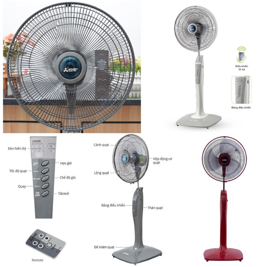 Quạt đứng Mitsubishi LV16-RA CY-GY  LV16-RA SF-GY  LV16-RA CY-RD