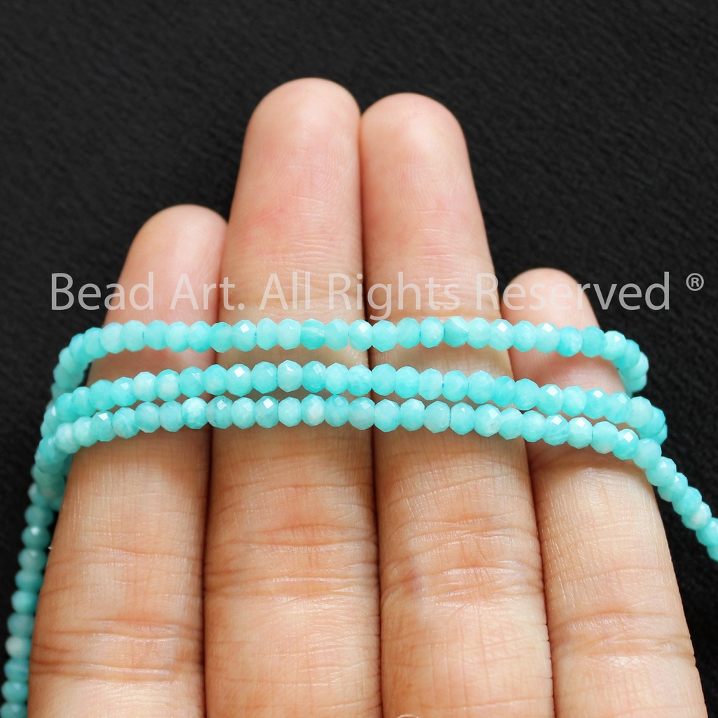 3x2MM Đá Thiên Hà  Xanh Ngọc, Thuỷ, Mộc, Đá Phối Vòng Tay Phong Thuỷ, Chuỗi Hạt S50 - Bead Art