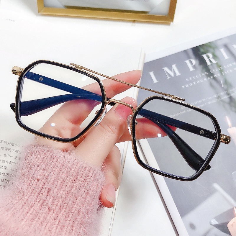 Mắt Kính Gọng Kim Loại Chống Ánh Sáng Xanh Phong Cách Retro Giá Rẻ
