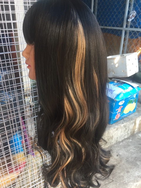 Tóc giả cao cấp xám light hồng🥰 freeship 50 🥰 tóc chịu nhiệt- tặng lứoi chùm tóc- hình thật