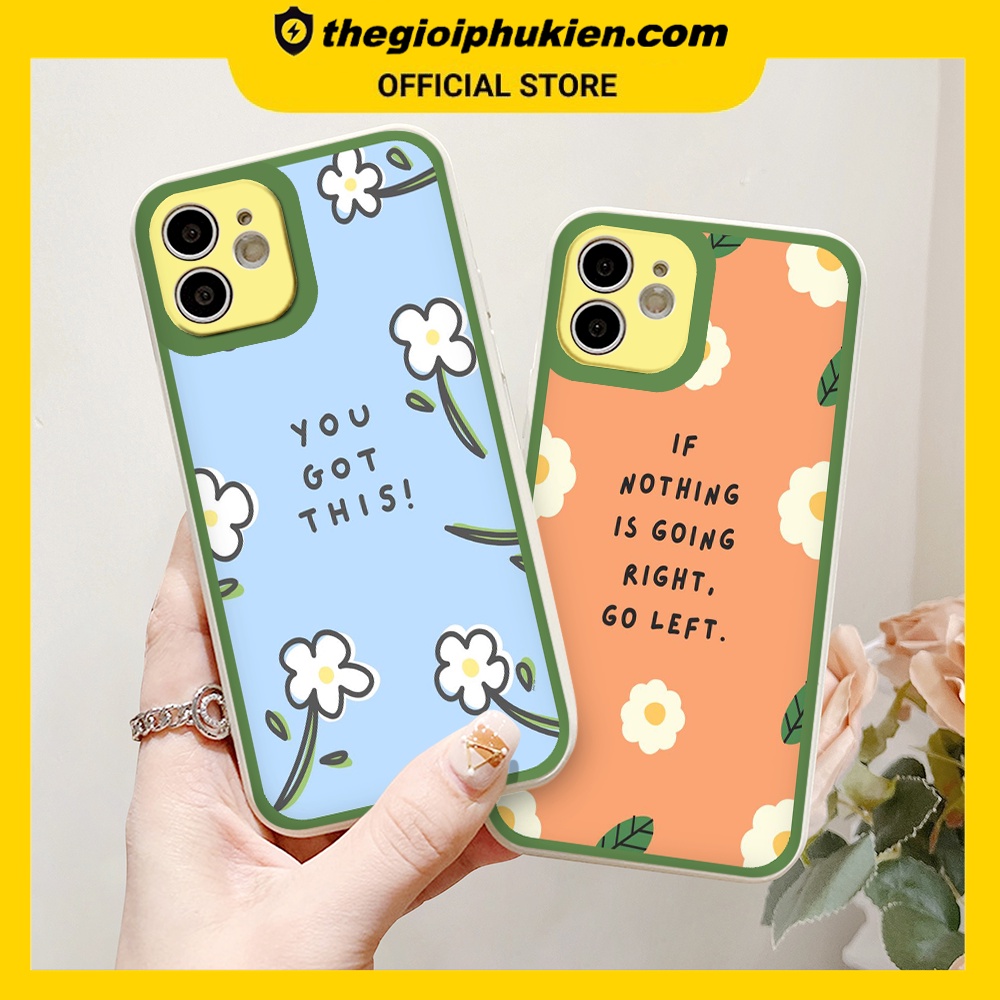 Ốp iphone - Ốp lưng iphone cạnh vuông viền camera Hoa và chữ dành cho ip 6 đến 14promax - ng151