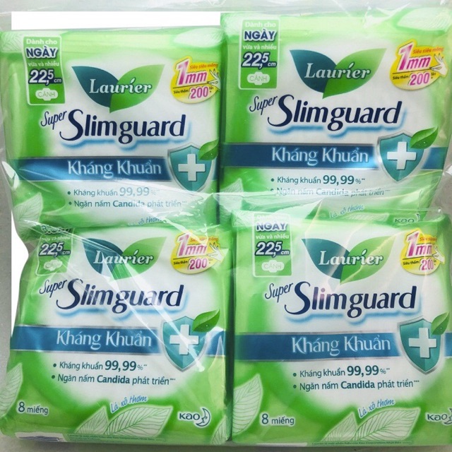 BVS Laurier Super Slimguard kháng khuẩn  siêu mỏng 8 miếng