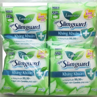 BVS Laurier Super Slimguard kháng khuẩn  siêu mỏng 8 miếng