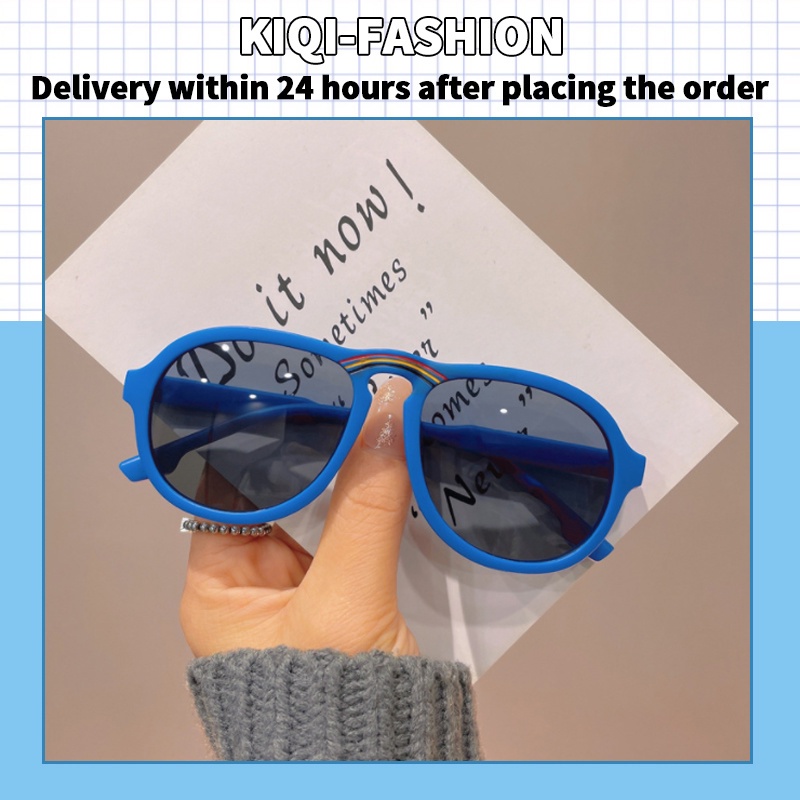 (KIQI-FASHION) COD Hàng Mới Về Mới Kính Mát Gọng Cầu Vồng Chống Tia Uv400 Thời Trang Cho Bé