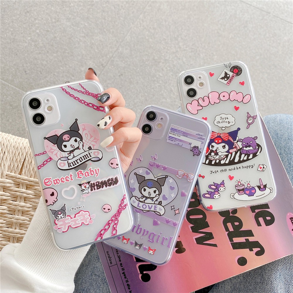 Ốp điện thoại nhựa TPU mềm họa tiết Kuromi cho iPhone 11 Pro Max X Xs Max XR 7 Plus 8 Plus 6 Plus 6S Plus | BigBuy360 - bigbuy360.vn