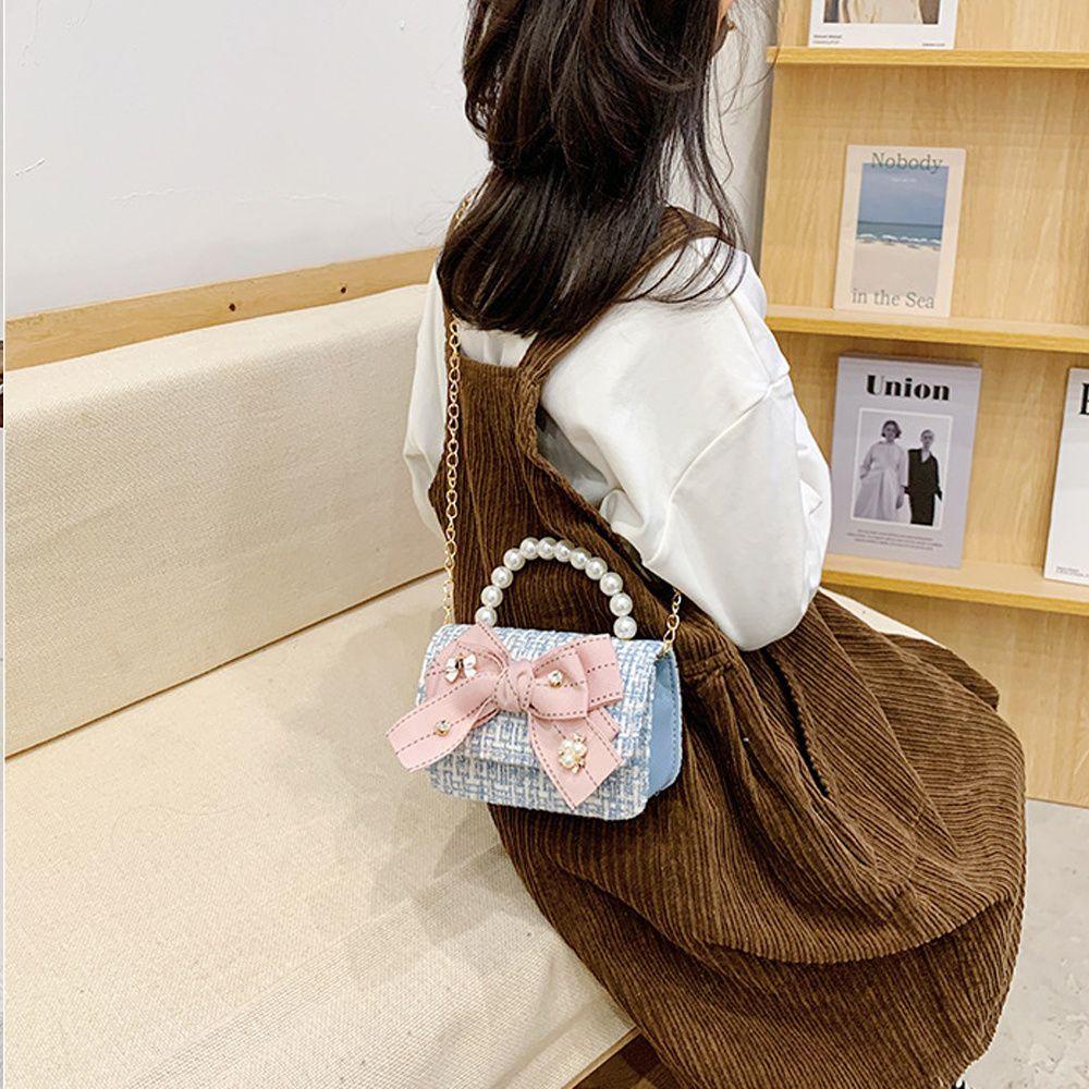 1 Túi Đeo Chéo Mini Thắt Nơ Xinh Xắn Cho Bé Gái