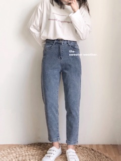 Quần baggy gân trơn co dãn