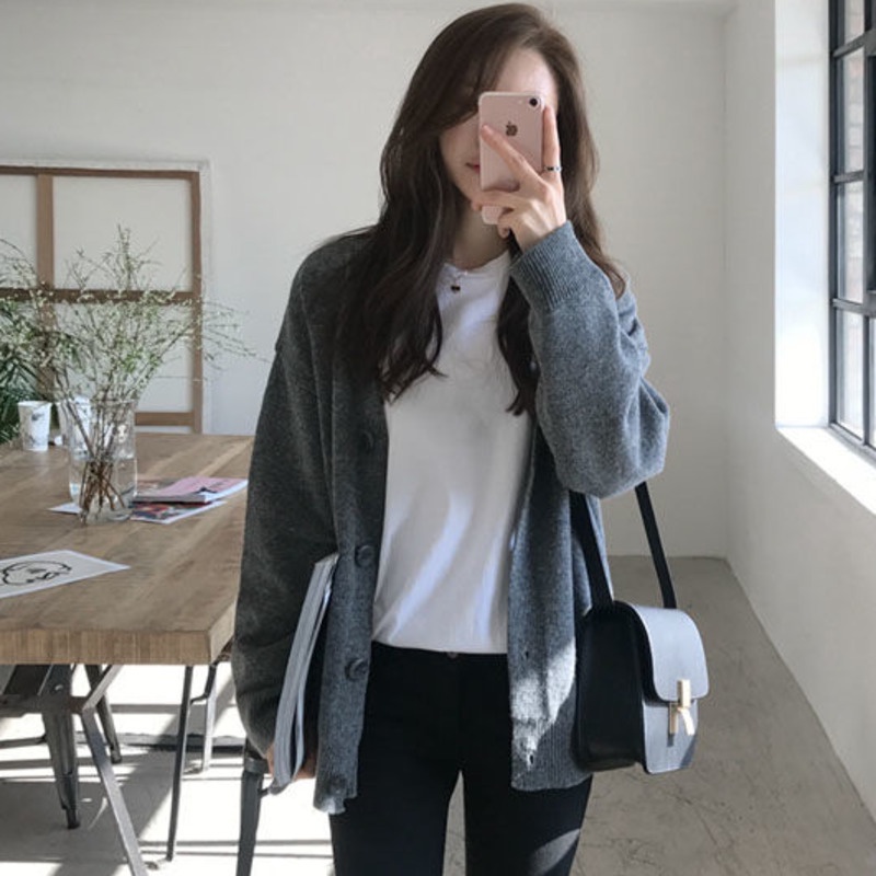 Áo Khoác Len Tay Dài Phong Cách Hàn Quốc Thời Trang Cho Nữ
