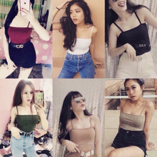 Áo 2 dây bản ngang cotton lụa đẹp