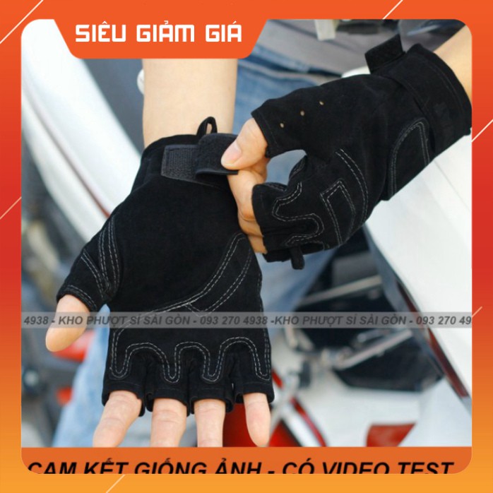 HOT-  Găng tay nam cụt ngón chạy xe máy, phượt, giao hàng cao cấp SWAT G01 - Găng tay xe máy nam cụt ngón lại tốt
