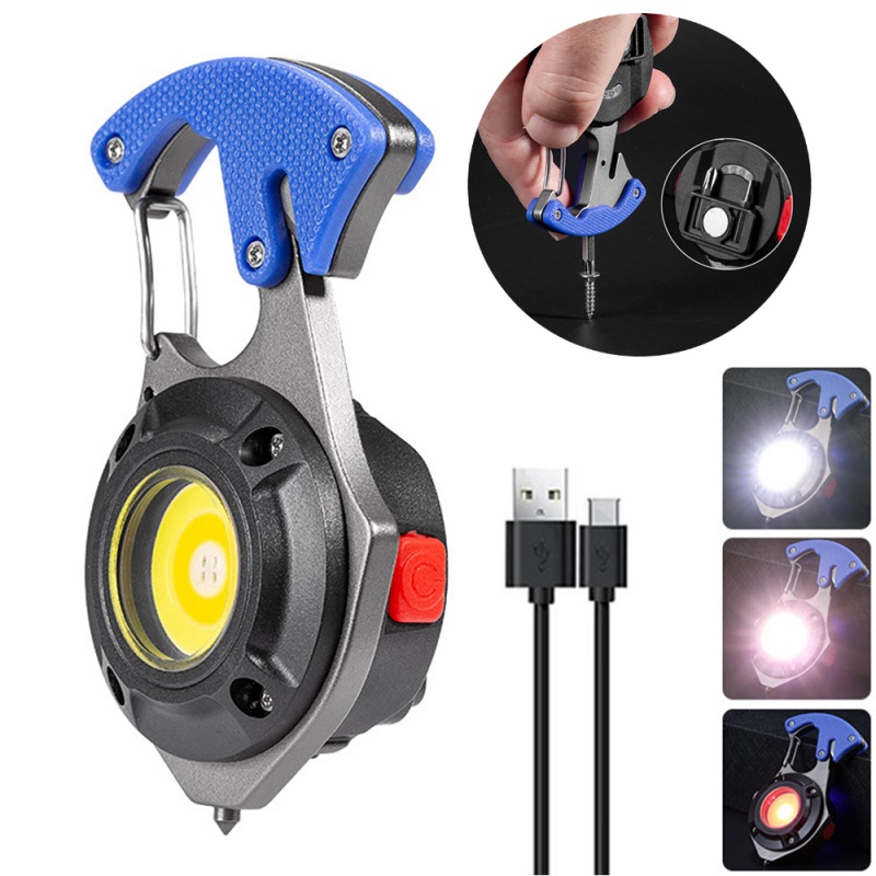 Đèn LED COB Đa Năng Sạc USB C Chống Thấm Nước Có Móc Khóa Tiện Lợi Dành Cho Sửa Chữa Trong Trường Hợp Khẩn Cấp