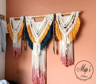 Rèm macrame nhuộm 1m5