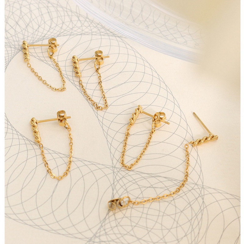 Bông Tai Dây Tua Rua Cá Tính Titan Ko Han Rỉ TT 4019