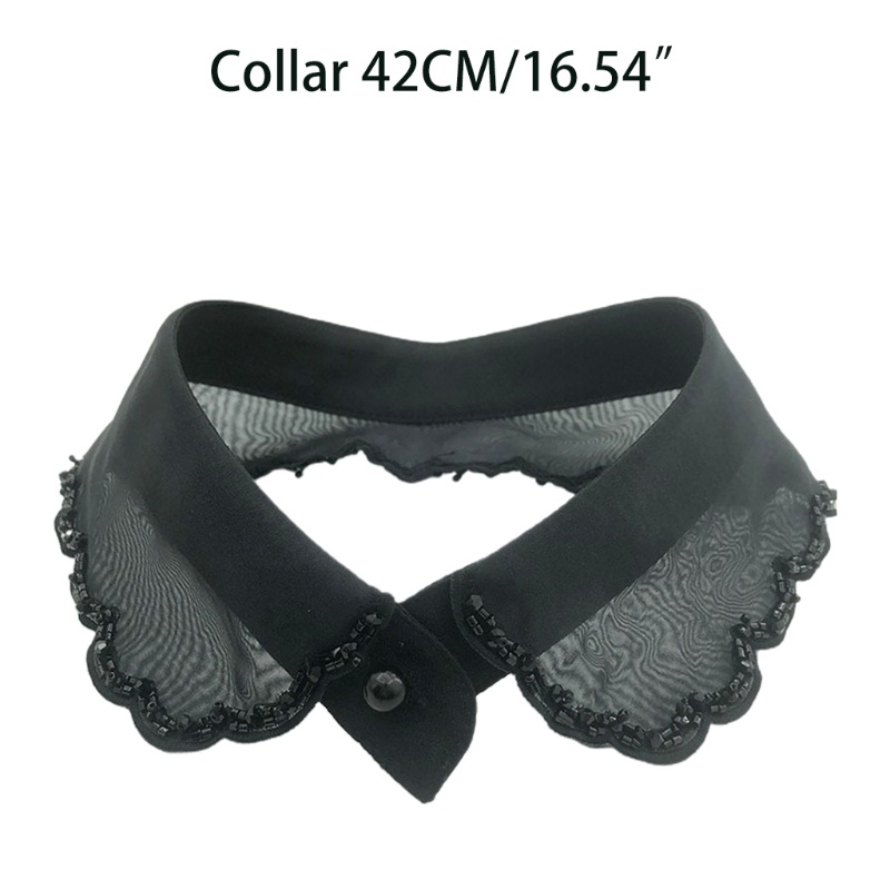 Vòng Cổ Choker Vải Organza Thêu Họa Tiết Trang Trí Hạt Gợn Sóng Thời Trang Cho Nữ