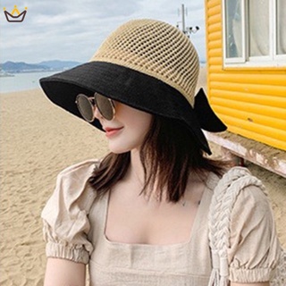 Nón Cói Rộng Vành Phối Nơ Thời Trang Đi Biển Cho Nữ