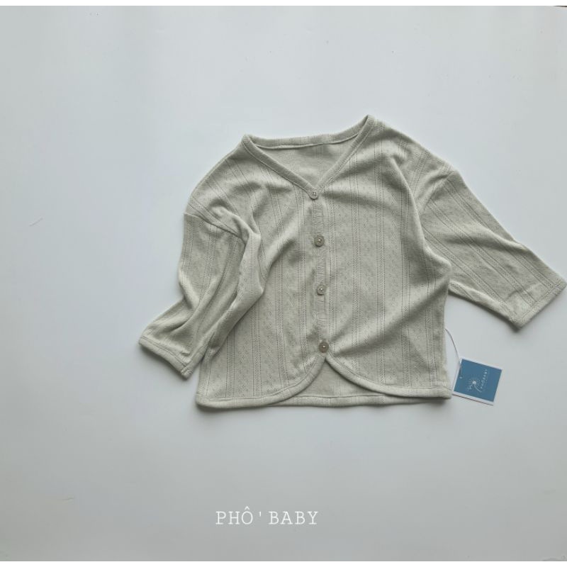 áo len carigan vải thông hơi hàn quốc mỏng nhẹ hè thu cho bé gái