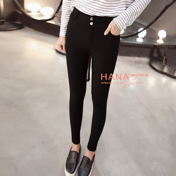 Quần legging nữ cạp cao có túi nâng mông 2 cúc khóa - Quần legging đen dài co giãn gen bụng vải dày Umi tập gym thể thao | BigBuy360 - bigbuy360.vn