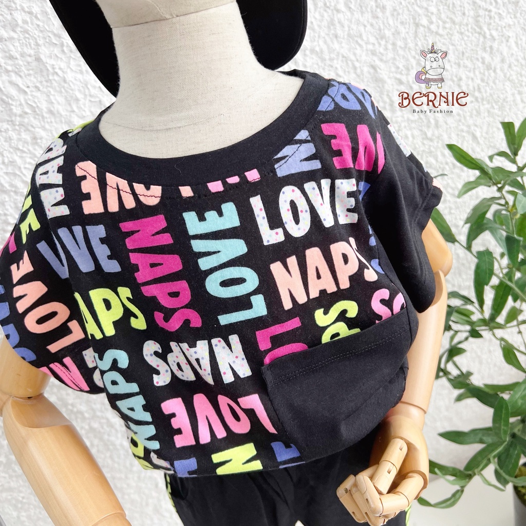 Bộ cotton hoạ tiết cá tính cho bé, bộ thun bé trai sành điệu hoạ tiết