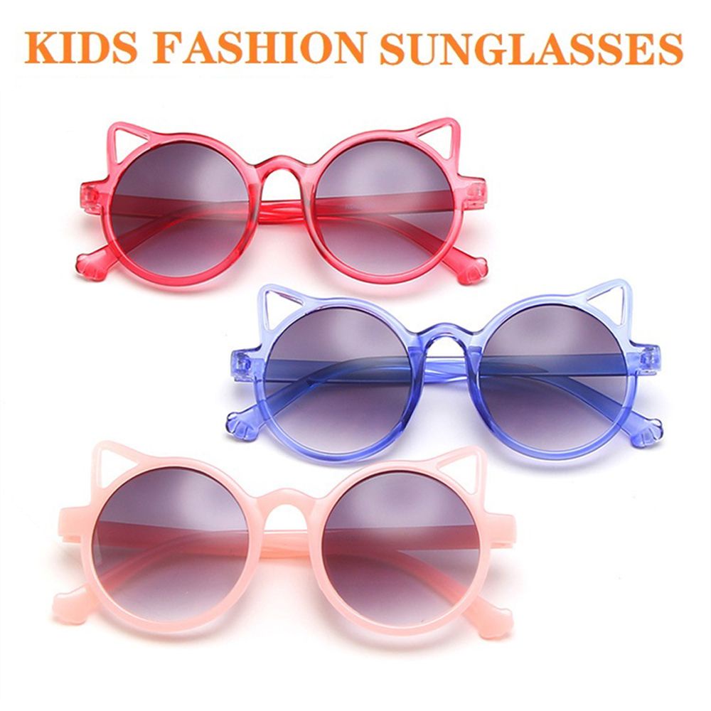 Kính mát gọng tròn chống tia UV400 thiết kế hoạt hình dễ thương cho bé