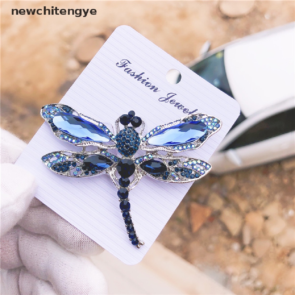 Ghim Cài Áo Hình Chuồn Chuồn Đính Đá Pha Lê Phong Cách Vintage