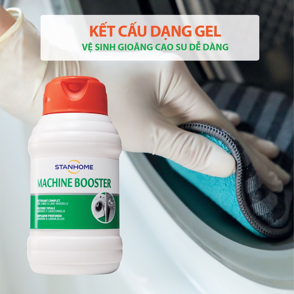 Dung Dịch Vệ Sinh Máy Giặt Máy Rửa Bát Đa Năng 2 trong 1 STANHOME Machine Booster Loại Bỏ Cặn Bám,Dầu Mỡ,Mùi Hôi 500ML