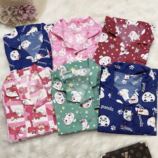 Bộ đùi pizama chất thô lụa