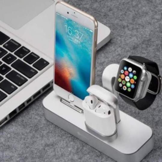 Đế Sạc Coteetci 3 in 1 nhôm nguyên khối iPhone/ iWatch/ Airpods Chính Hãng Coteetci - Dock sạc