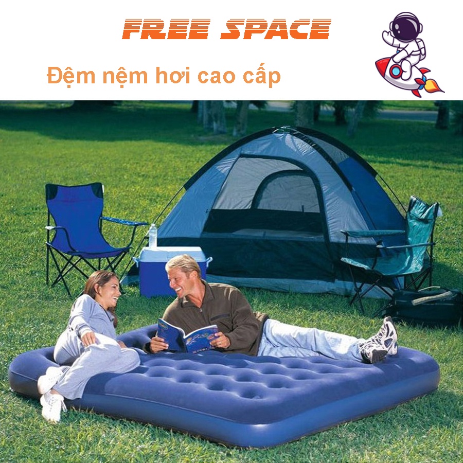 Nệm Hơi Đệm Hơi Cao Cấp Bestway Bề Mặt Phủ Nhung Cao Cấp Kèm DEAL SỐC Bơm Điện 0đ