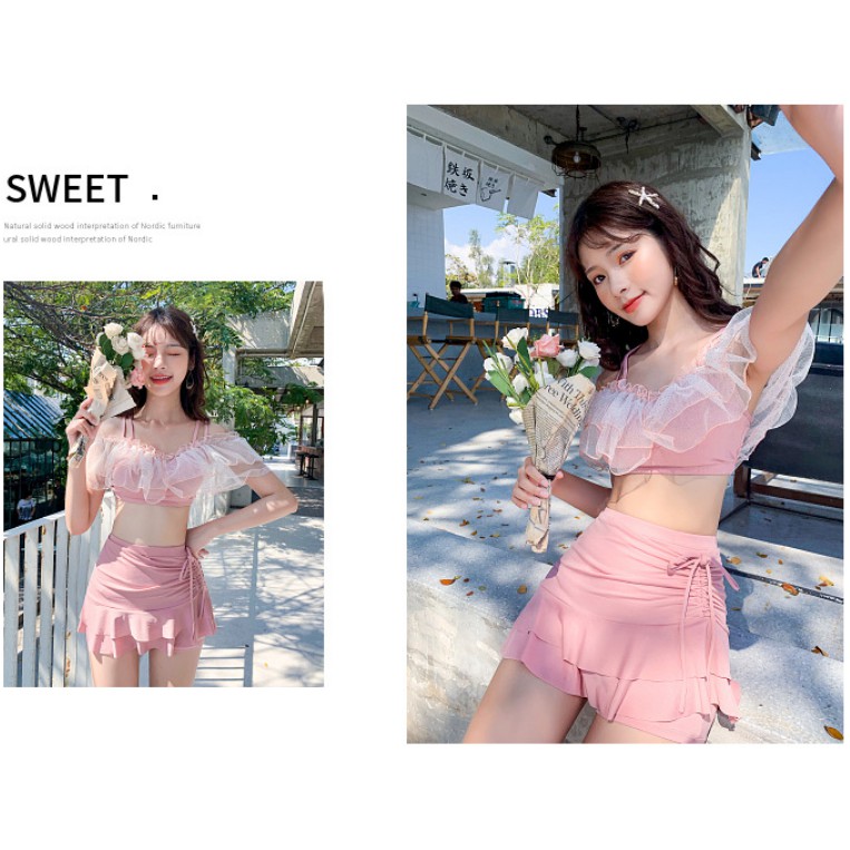 [ CÓ SẴN - SIÊU ĐẸP ] BIKINI  đồ bơi nữ 2 mảnh Hàn Quốc  cực xinh xắn, có đệm ngực, quần mặc trong váy M15 | BigBuy360 - bigbuy360.vn