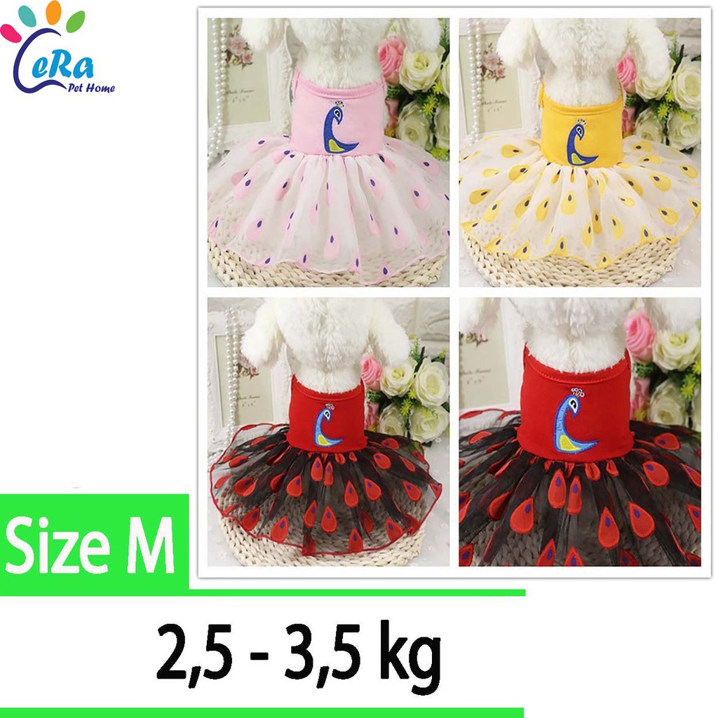 Đầm Cho Chó Mèo - Đầm Con Công (Vải Cao Cấp)