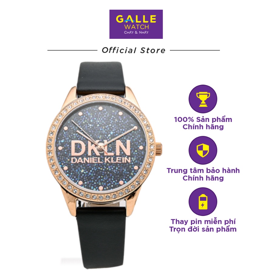 Đồng hồ nữ dây da chính hãng Daniel Klein DK.1.12562.1 chống nước, cọc số cách điệu, mặt số thời trang lấp lánh nữ tính