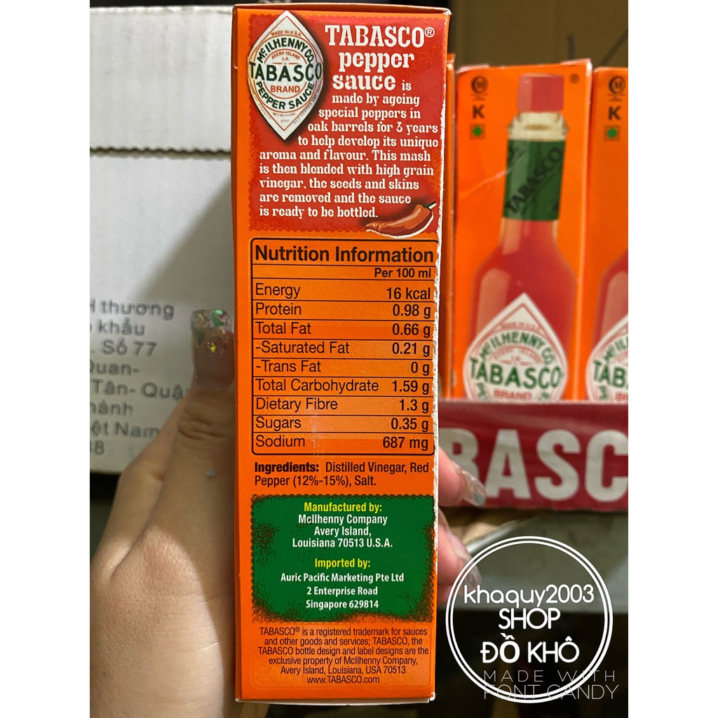 Sốt ớt đỏ Tabasco 60ml