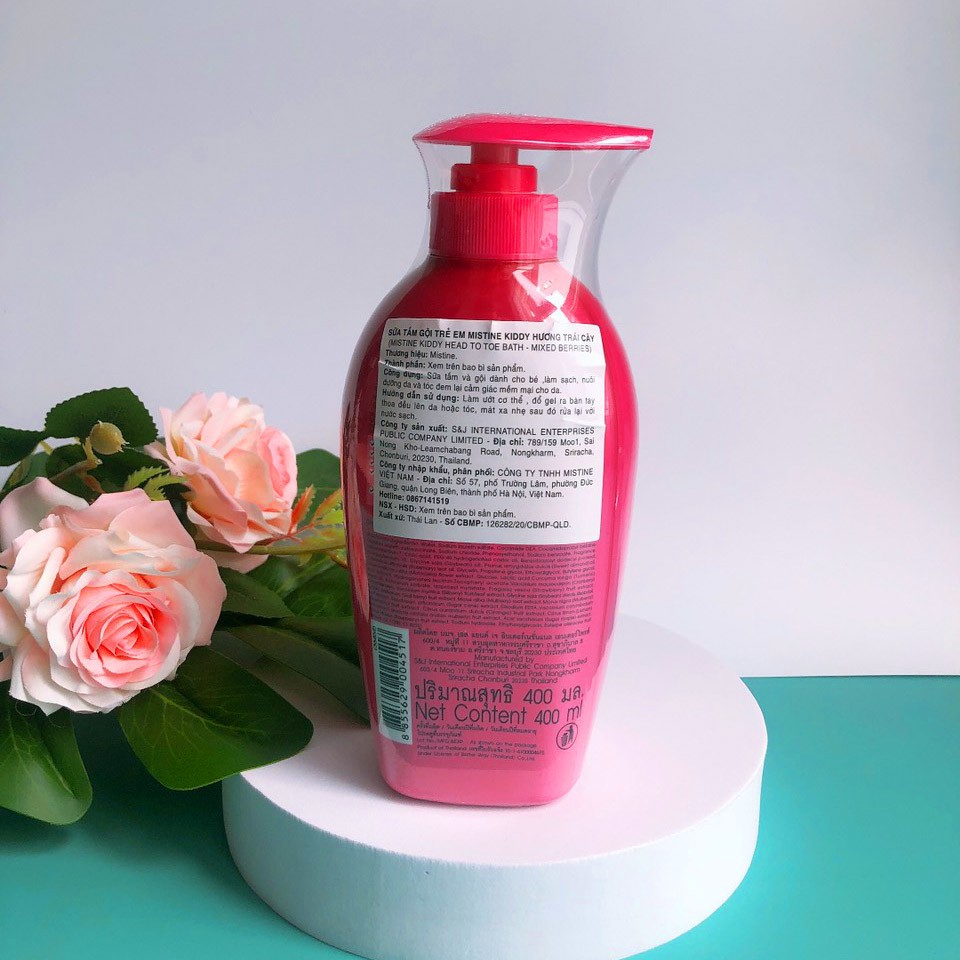 SỮA TẮM GỘI TOÀN THÂN TRẺ EM HƯƠNG TRÁI CÂY MISTINE HEAD TO TOE BATH MIXED  BERRIES - 400ml