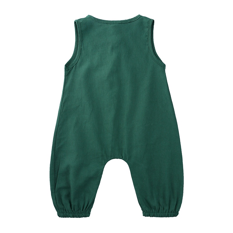 Áo liền quần Cotton SáT NáCh MàU Trơn Cho Bé Trai / GáI (6-24 TháNg)