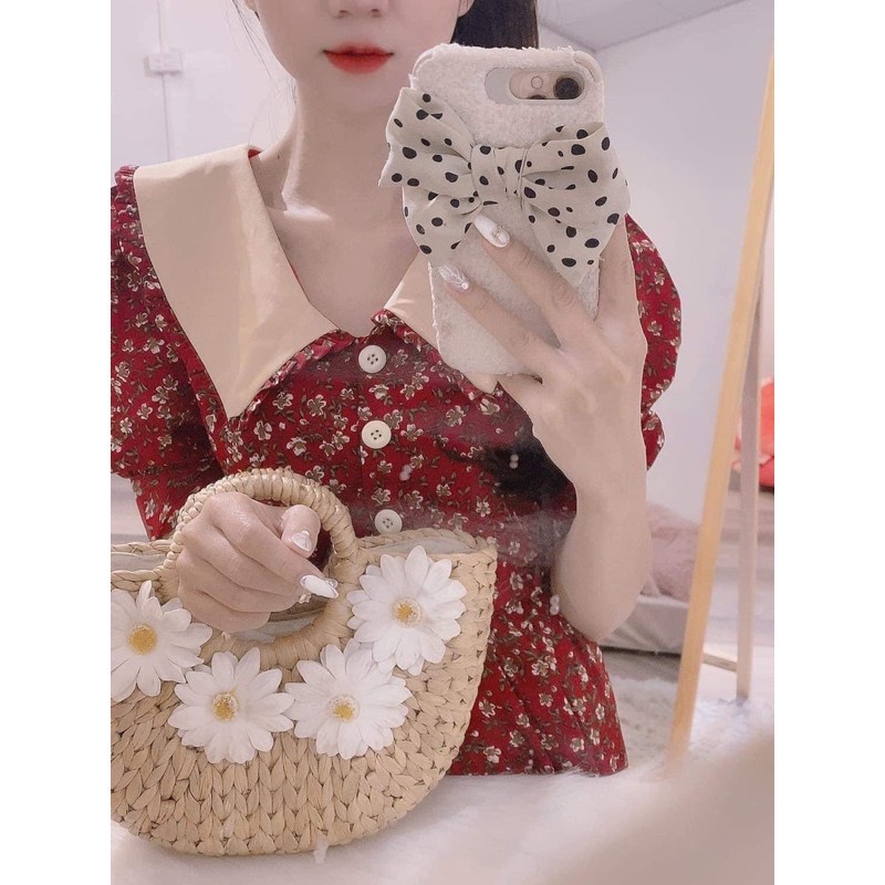 váy hoa nhí cổ bẻ vintage | BigBuy360 - bigbuy360.vn