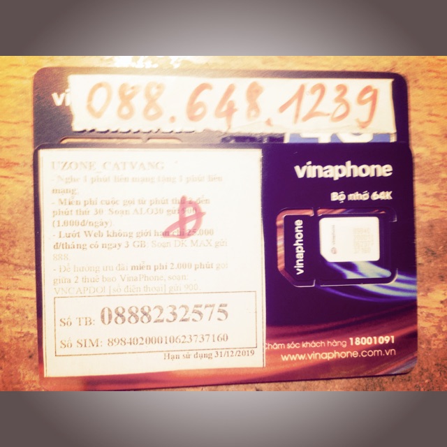 Sim 4G Vinaphone 10 số giá sốc chọn số trên hình