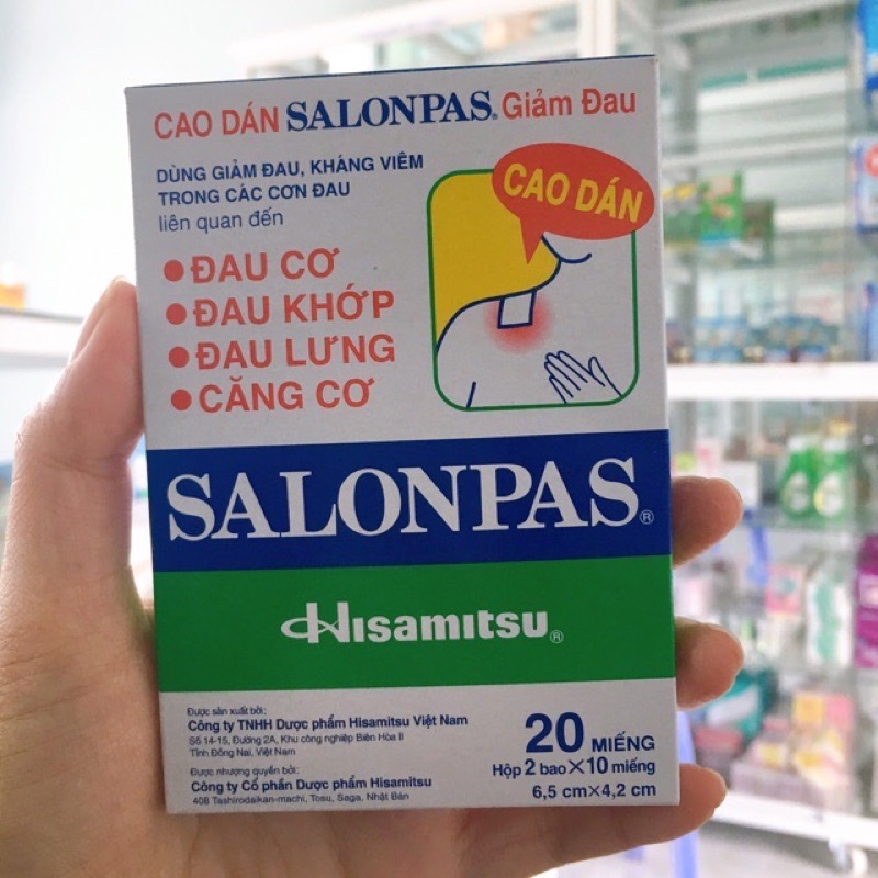 Miếng dán SALONPAS hộp 20 miếng