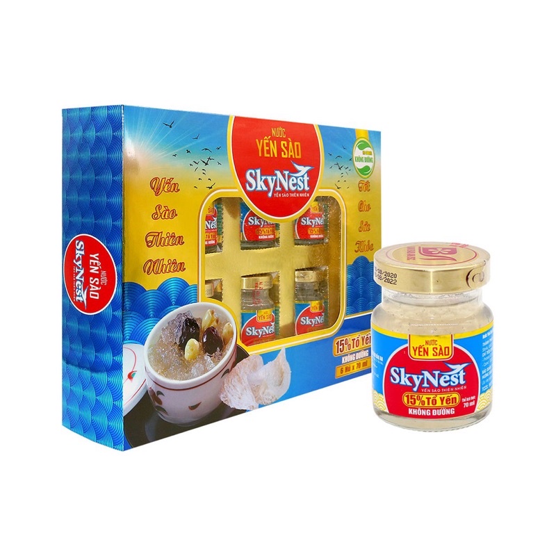Yến sào hộp quà có 12% yến thật Skynest gồm 6 hủ 70ml, sản phẩm cao cấp bổ sung dinh dưỡng | BigBuy360 - bigbuy360.vn