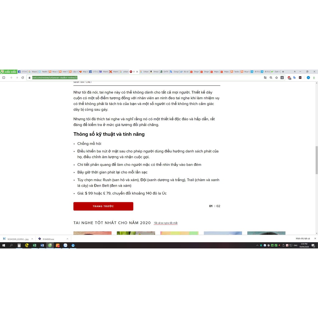 Tai nghe Bluetooth không dây Urbanears Stadion nhập khẩu USA sale off - Urbanears Stadion