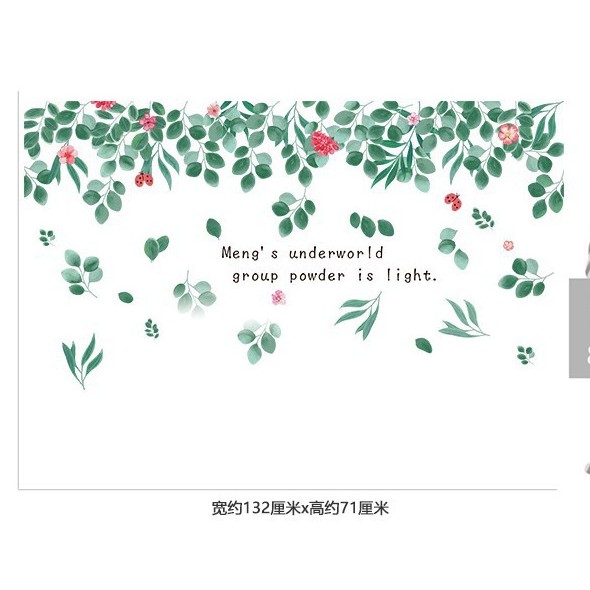 Decal dán trang trí tường Giàn lá xanh 3D mẫu số 3 - decan cao cấp có keo sẵn tự dán dễ dàng tại nhà AMYSHOP