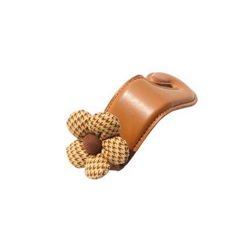 Móc da chịu lực cao cấp họa tiết ins houndstooth dễ thương vô hình gắn lưng ghế xe lưu trữ phía sau id44