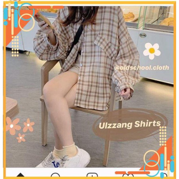 [FreeShip] ÁO SƠ MI KẺ CARO ULZZANG / ÁO SƠ MI FORM RỘNG OVERSIZE HOT TP