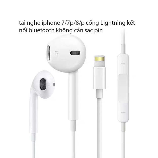 Tai nghe iPhone apple zin không cần mở Bluetooth hỗ trợ ip 7/8/7plus/8plus/11/X/Xsmax++ Tai nghe iphone zin cho âm thanh