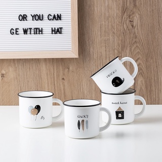 Cốc sứ KᕼẮᑕ TÊᑎ 𝘁𝗵𝗲𝗼 𝘆𝗲̂𝘂 𝗰𝗮̂̀𝘂 in hình LUCKY LIFE KHÔNG NẮP THÌA 400ml, ly sứ uống nước có nắp KHẮC TÊN theo yêu cầu