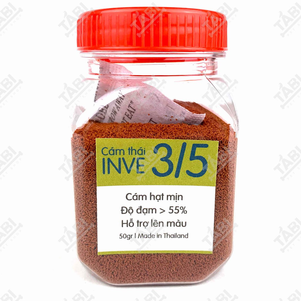 Hủ 50g Thức Ăn Cá Cám Thái Inve 3/5 Cho Cá Beta, Vàng,...