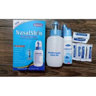 Bình vệ sinh rửa mũi ( 6 gói muối + 2 bình xịt)