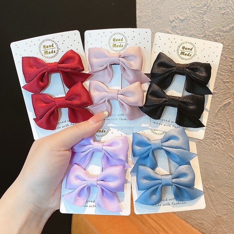 Set 2 kẹp tóc hình nơ nhỏ phong cách Hàn Quốc