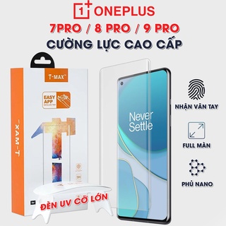 Kính cường lực Oneplus 7 Pro / 8 Pro / 9 Pro chính hãng T-Max full keo UV độ cứng 9H full màn hình